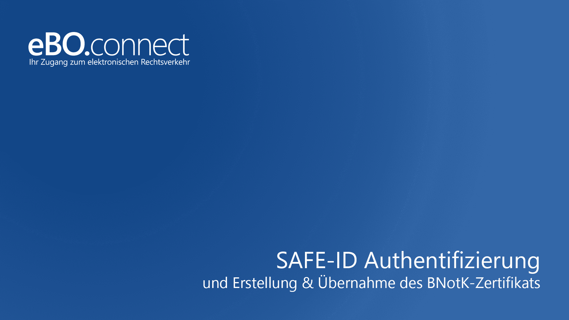 SAFE-ID Authentifizierung und Zertifikatsübernahme